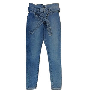 Express Blue High Waist Skinny Jeans Tapered Fit